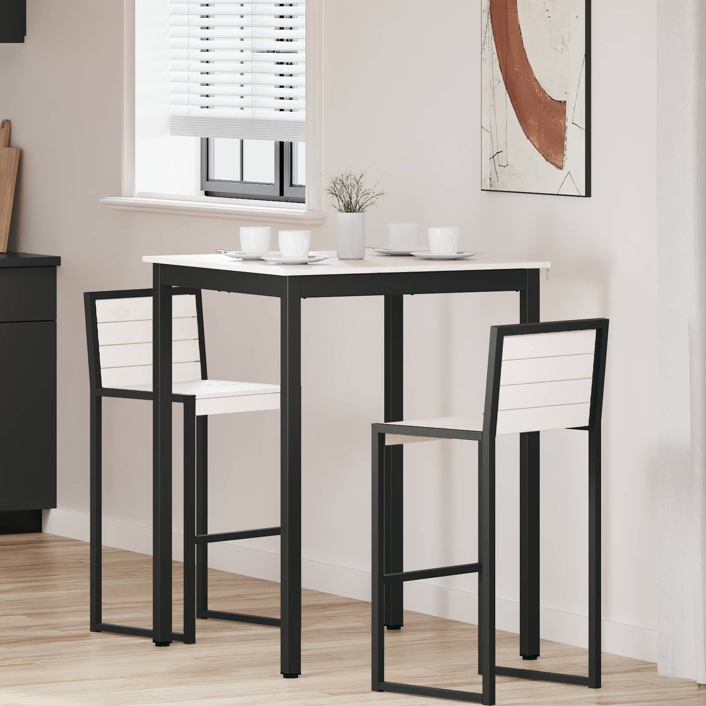 Bar Table White 80 x 80 x 105 cm Solid Pine Wood