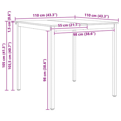 Bar Table Natural 110 x 110 x 105 cm Solid Pine Wood