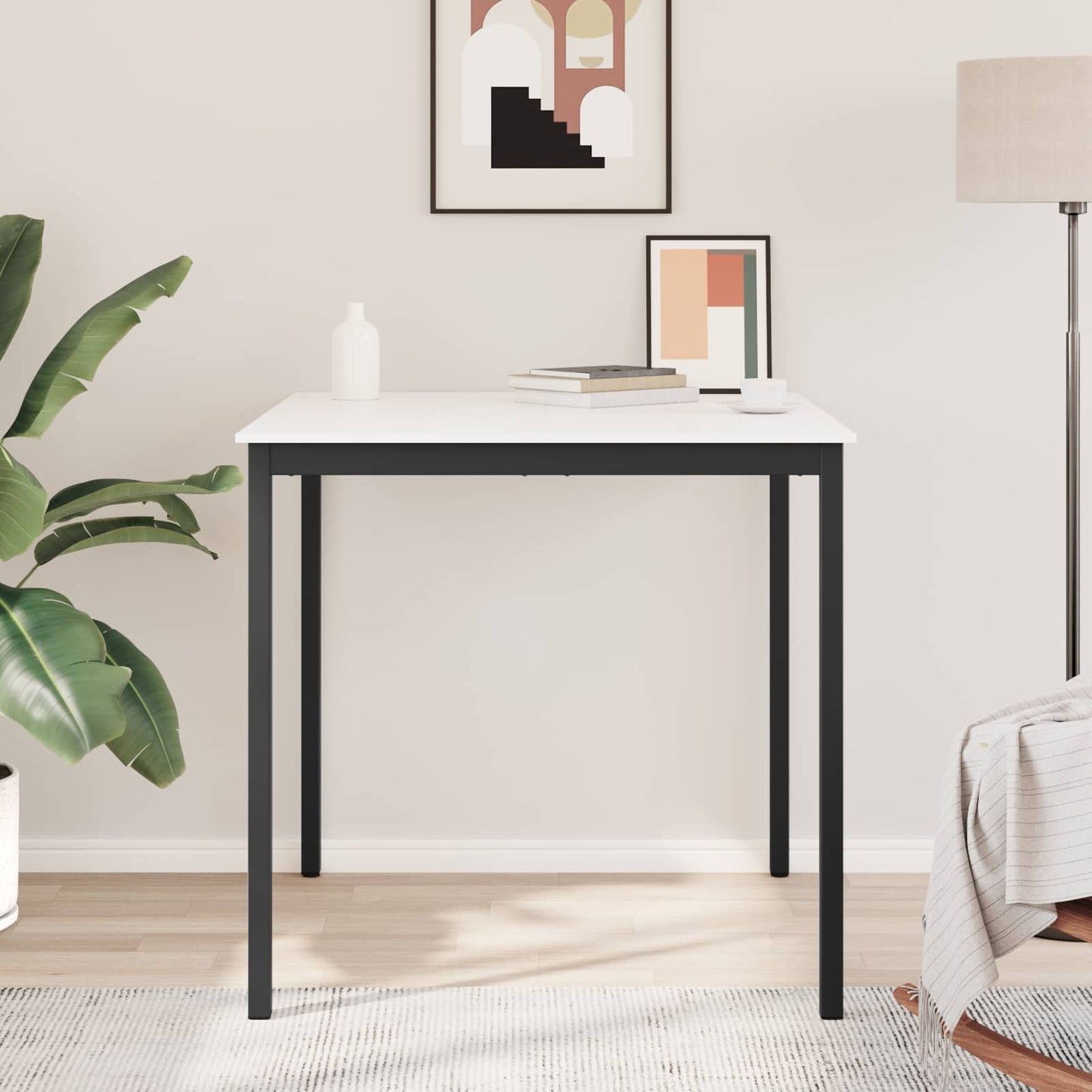 Bar Table White 110 x 110 x 105 cm Solid Pine Wood