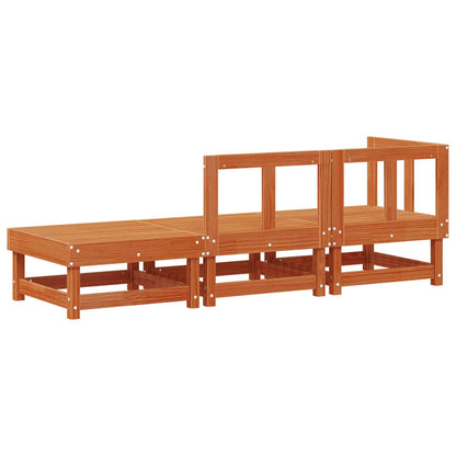 Sectional Sofa Units Wax Brown 183 x 61 x 62 cm Solid Pine Wood