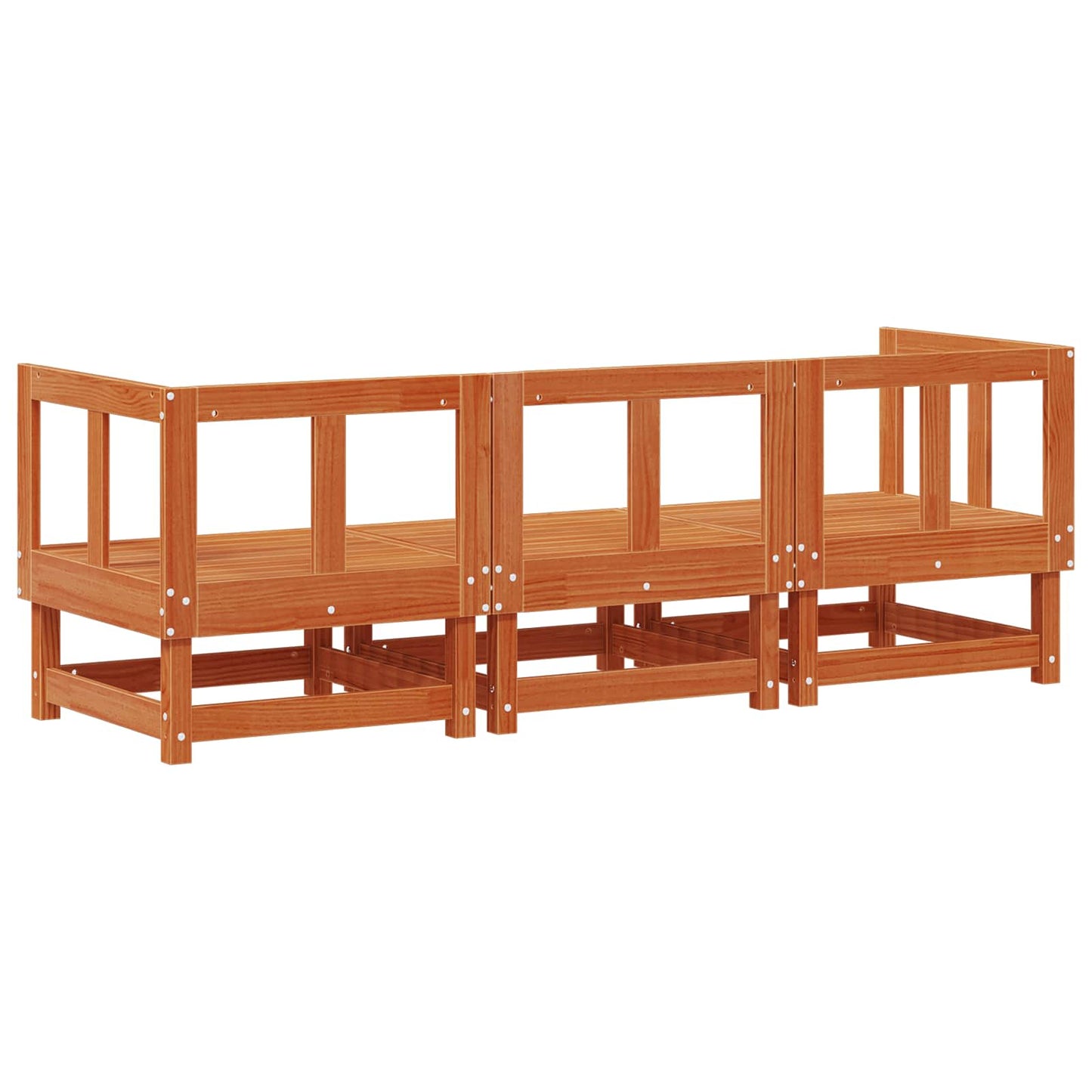 Sectional Sofa Units Wax Brown 183 x 61 x 62 cm Solid Pine Wood