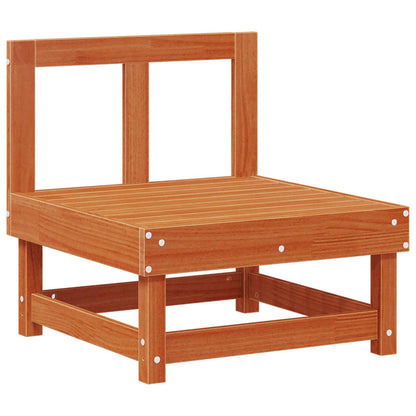 Garden Middle Sofa Solid Pine Wood Wax Brown 61 x 60.5 x 62 cm