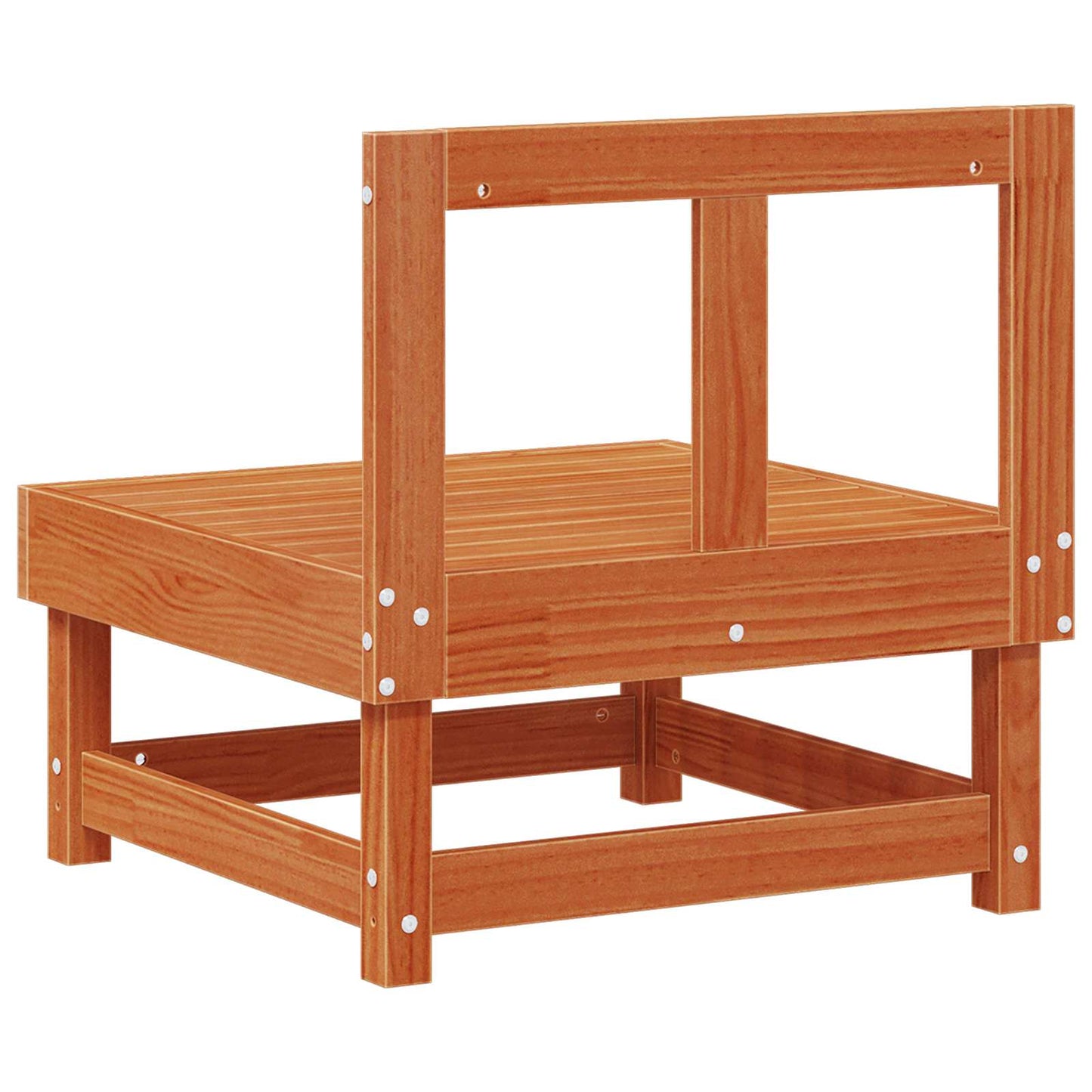 Garden Middle Sofa Solid Pine Wood Wax Brown 61 x 60.5 x 62 cm