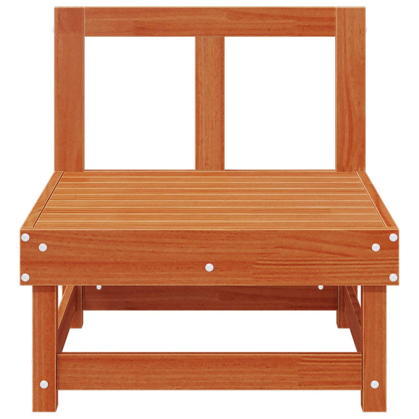 Garden Middle Sofa Solid Pine Wood Wax Brown 61 x 60.5 x 62 cm