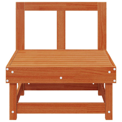 Garden Middle Sofa Solid Pine Wood Wax Brown 61 x 60.5 x 62 cm