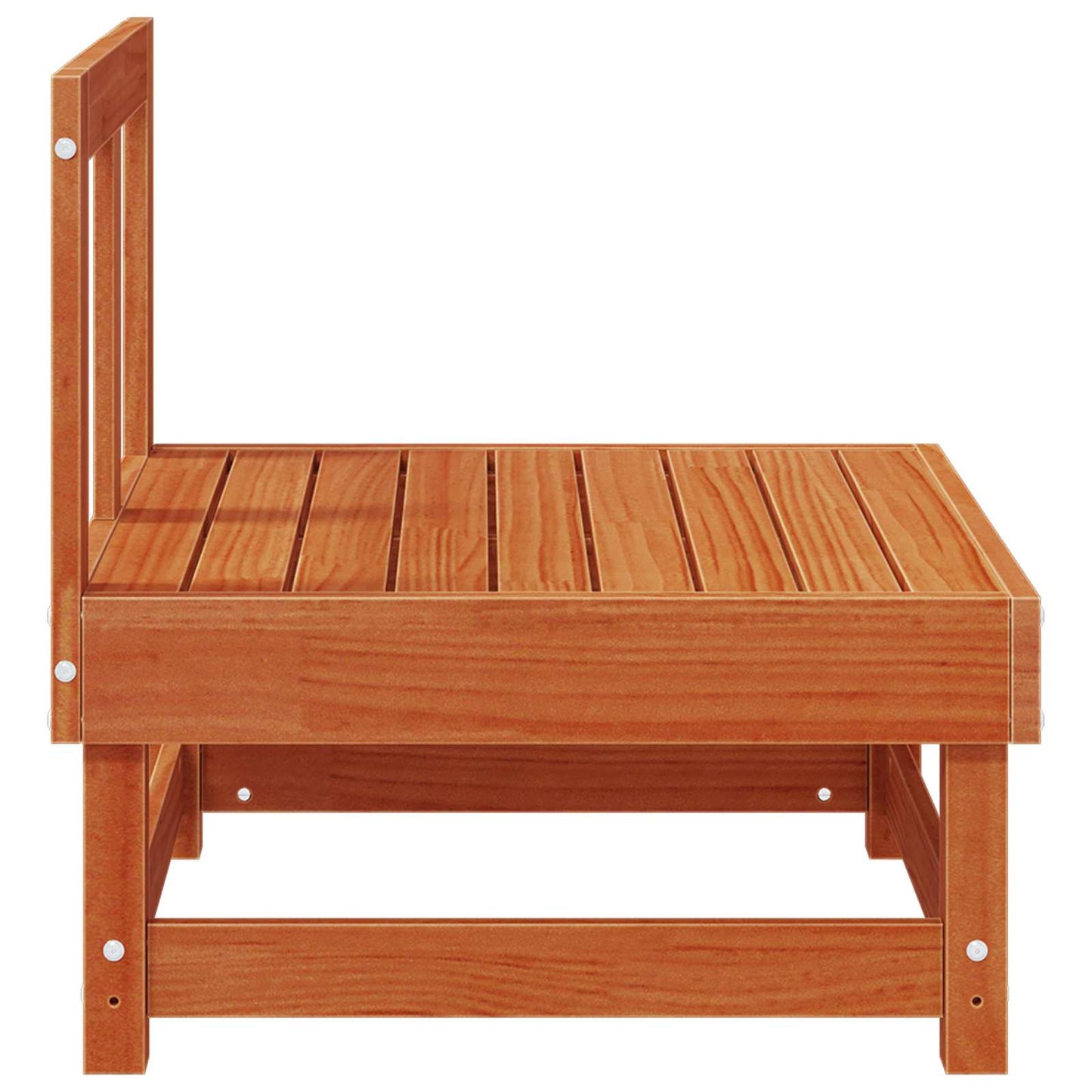 Garden Middle Sofa Solid Pine Wood Wax Brown 61 x 60.5 x 62 cm