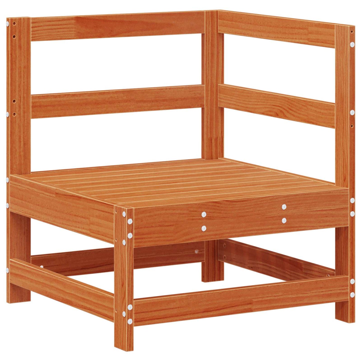 Garden Corner Sofa Solid Pine Wood Wax Brown 62 x 62 x 70.5 cm