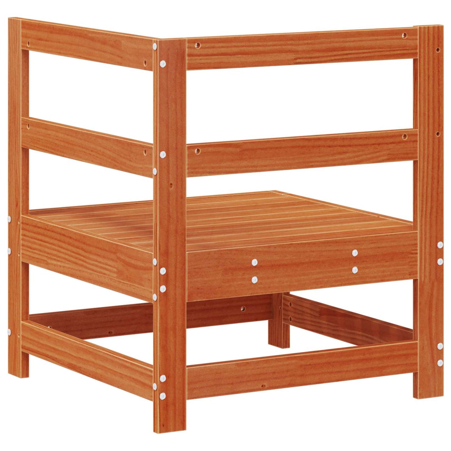 Garden Corner Sofa Solid Pine Wood Wax Brown 62 x 62 x 70.5 cm
