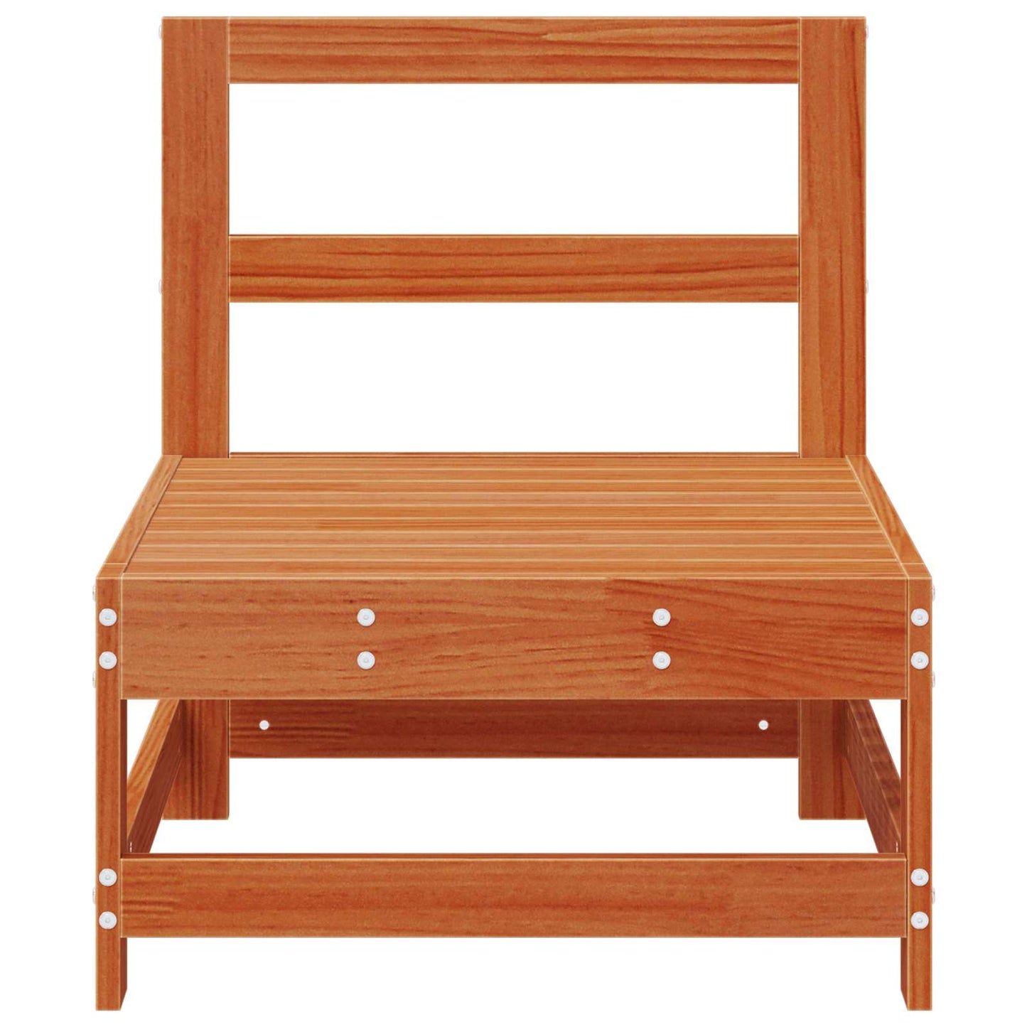 Garden Middle Sofa Solid Pine Wood Wax Brown 62 x 62 x 70.5 cm
