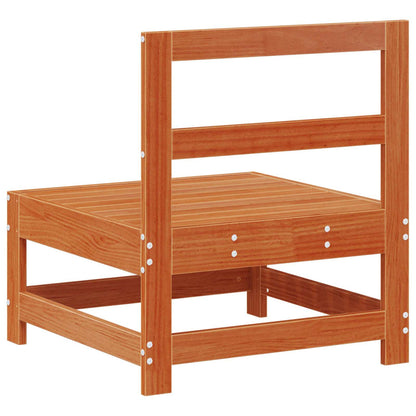 Garden Middle Sofa Solid Pine Wood Wax Brown 124 x 62 x 70.5 cm