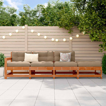 Sectional Sofa Units Wax Brown 252 x 62 x 70.5 cm