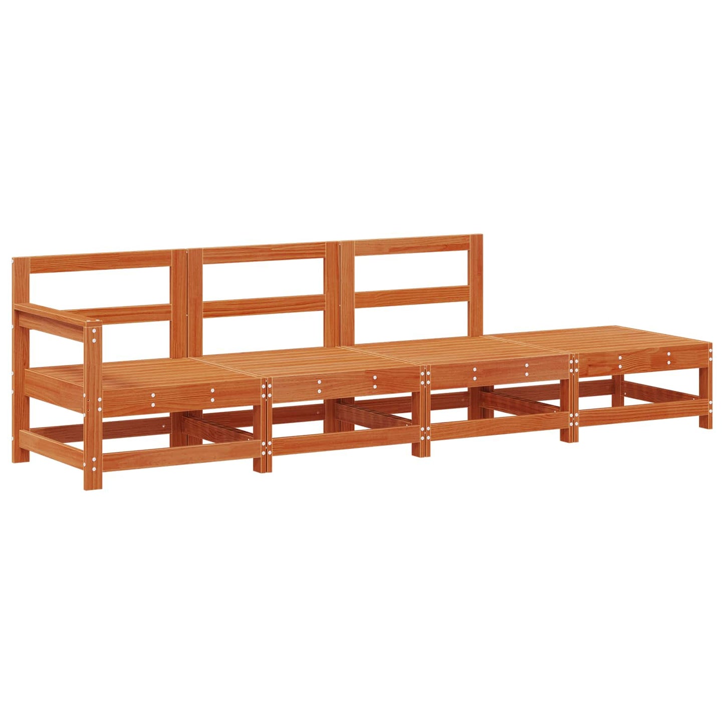 Sectional Sofa Units Wax Brown 252 x 62 x 70.5 cm
