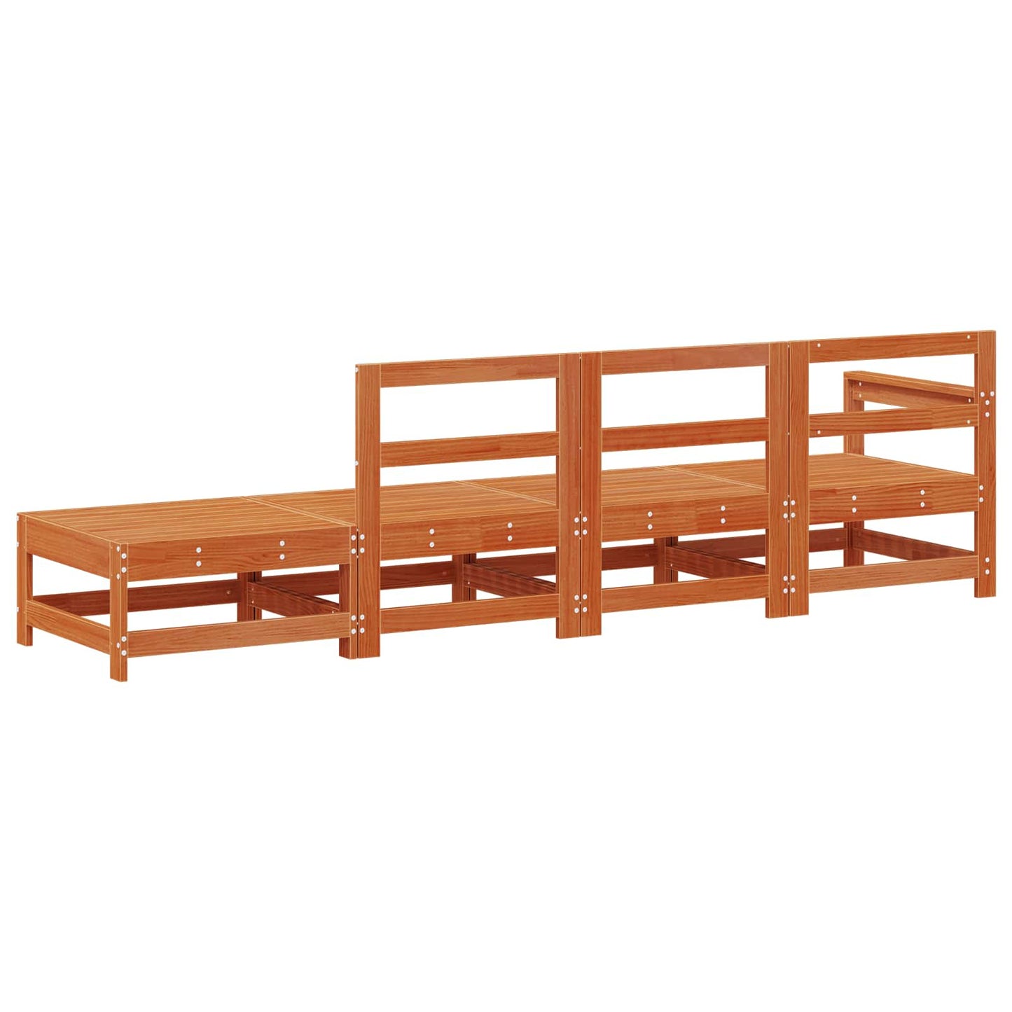 Sectional Sofa Units Wax Brown 252 x 62 x 70.5 cm