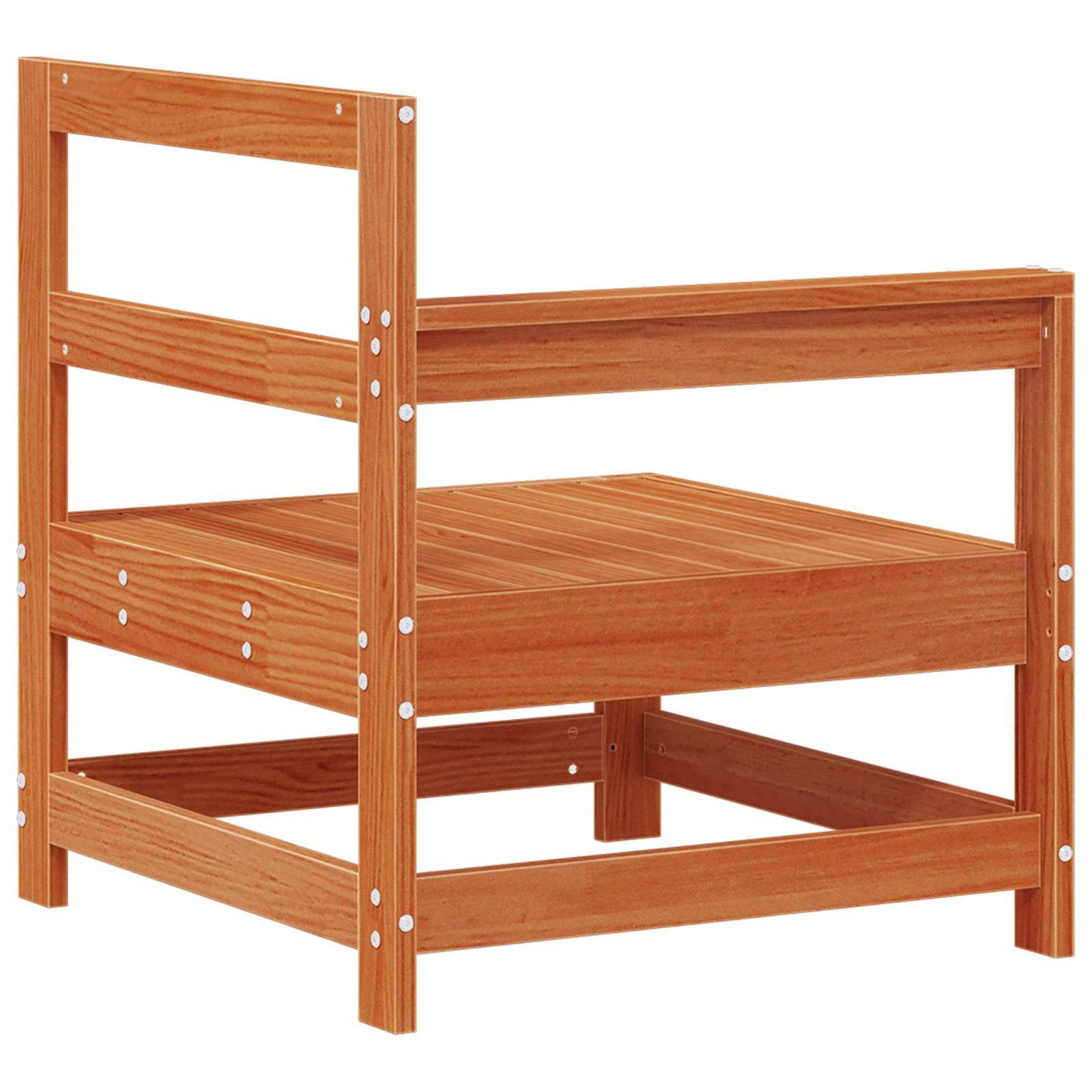 Garden Corner Sofa Solid Pine Wood Wax Brown 132 x 62 x 70.5 cm