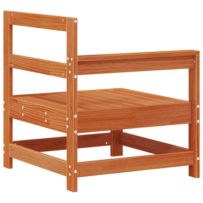 Garden Corner Sofa Solid Pine Wood Wax Brown 132 x 62 x 70.5 cm