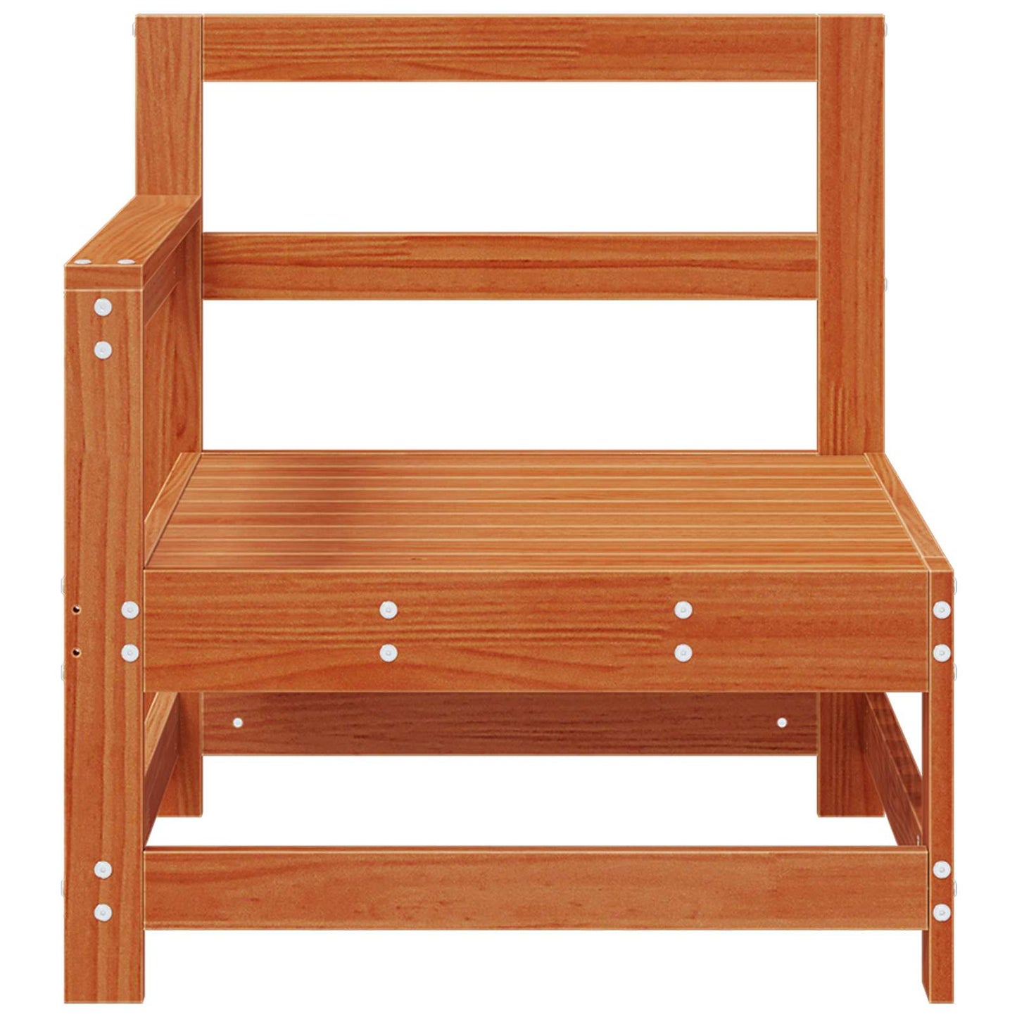 Garden Corner Sofa Solid Pine Wood Wax Brown 132 x 62 x 70.5 cm