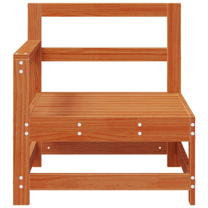 Garden Corner Sofa Solid Pine Wood Wax Brown 132 x 62 x 70.5 cm