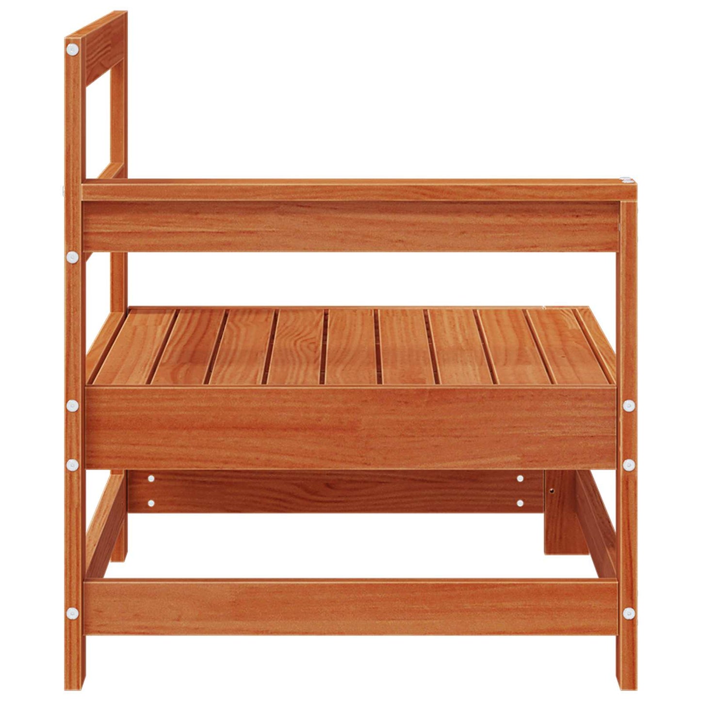 Garden Corner Sofa Solid Pine Wood Wax Brown 132 x 62 x 70.5 cm
