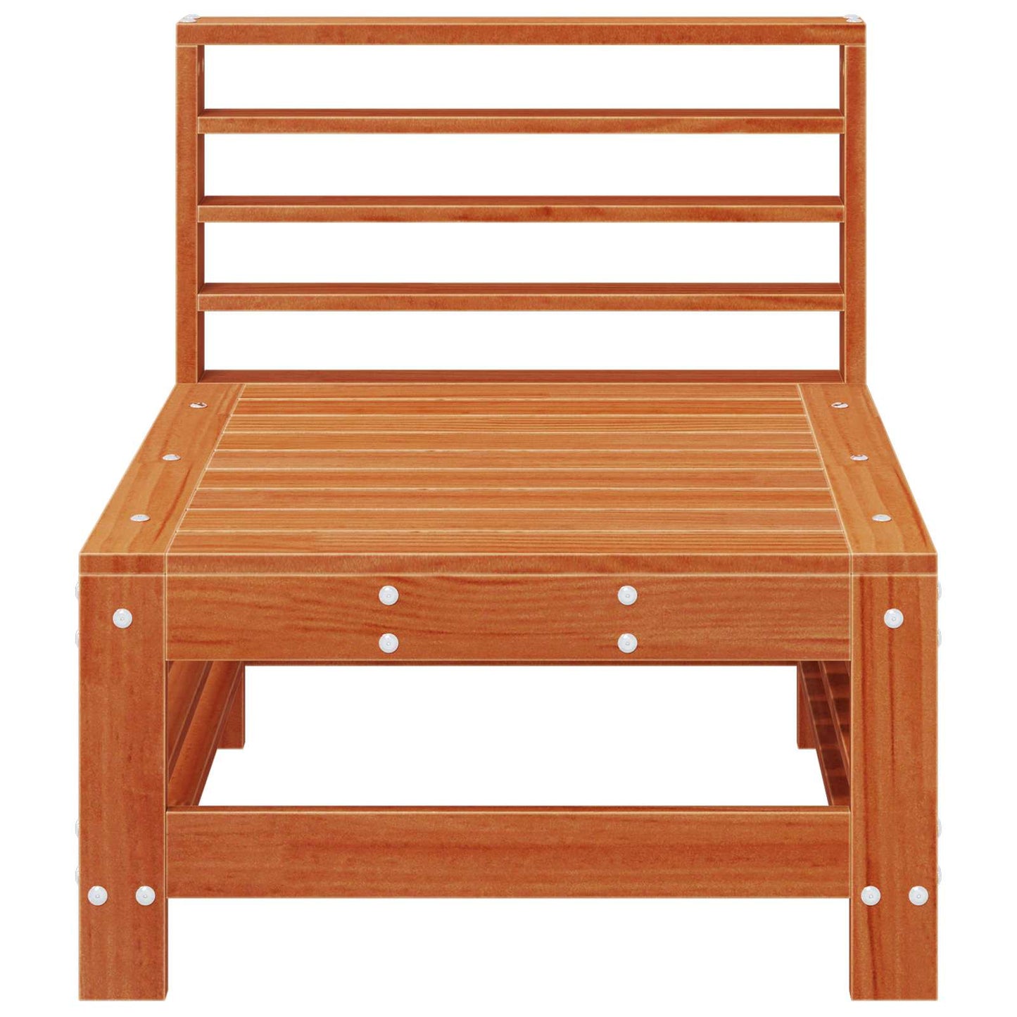 Garden Middle Sofa Solid Pine Wood Wax Brown Pine