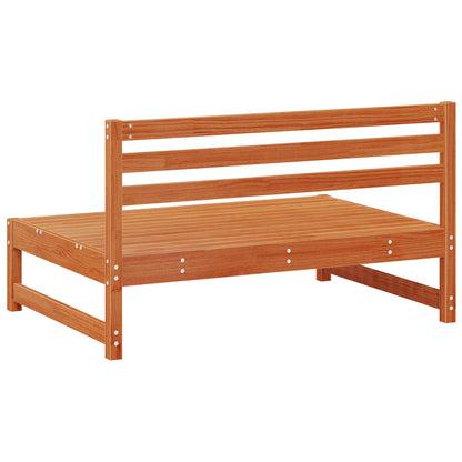 Garden Middle Sofa Solid Pine Wood Wax Brown 120 x 84 x 70 cm