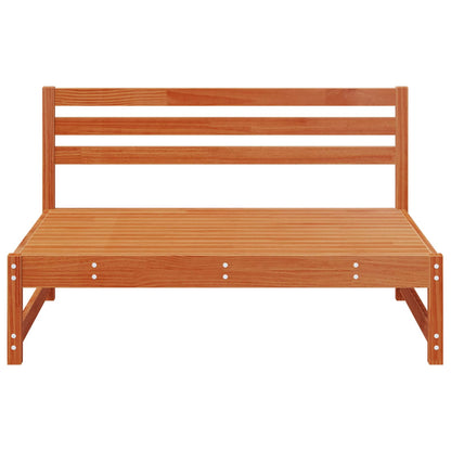 Garden Middle Sofa Solid Pine Wood Wax Brown 120 x 84 x 70 cm