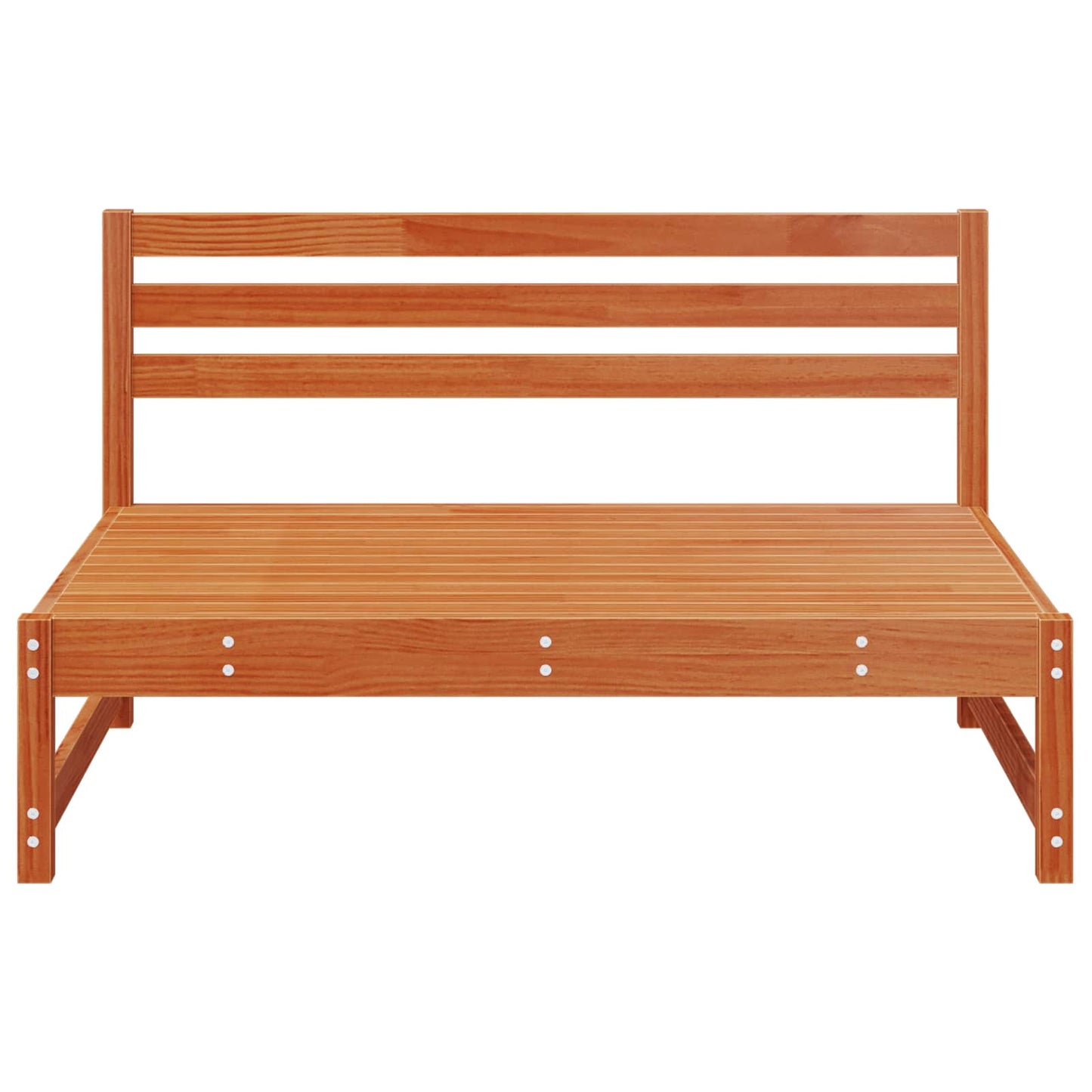 Garden Middle Sofa Solid Pine Wood Wax Brown 240 x 84 x 70 cm