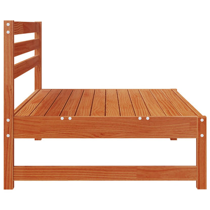 Garden Middle Sofa Solid Pine Wood Wax Brown 240 x 84 x 70 cm