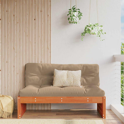 Garden Middle Sofa Solid Pine Wood Wax Brown 120 x 95 x 69 cm