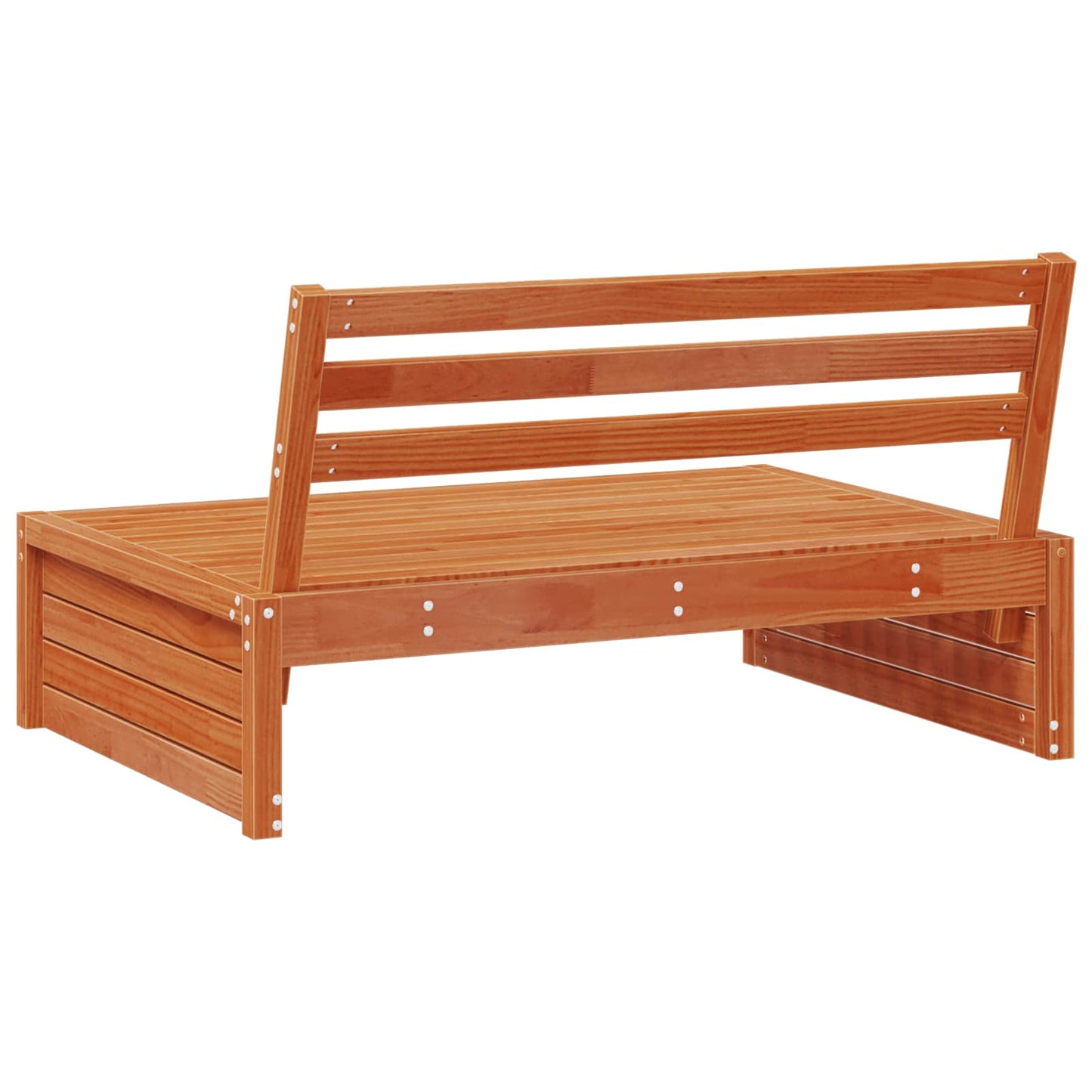 Garden Middle Sofa Solid Pine Wood Wax Brown 120 x 95 x 69 cm