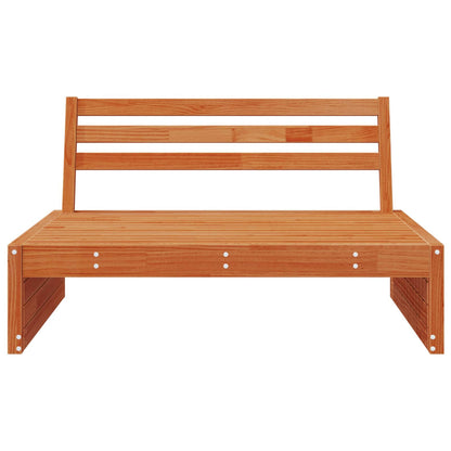 Garden Middle Sofa Solid Pine Wood Wax Brown 120 x 95 x 69 cm