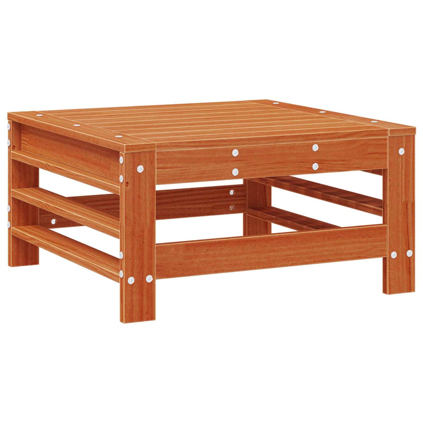 Garden Footrest Solid Pine Wood Wax Brown Pine