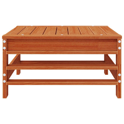 Garden Footrest Solid Pine Wood Wax Brown Pine