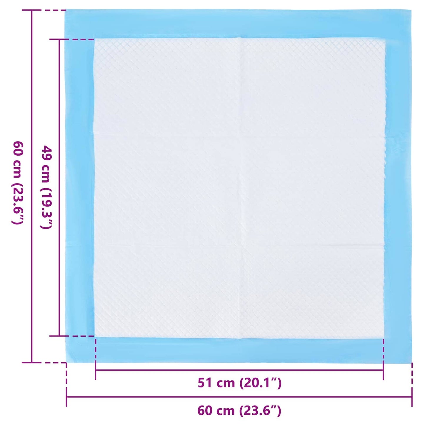 Non-woven Fabric Pet Training Pad 50 pcs 60 x 60 cm