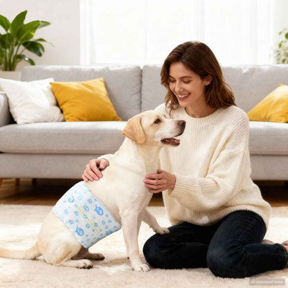 Disposable Dog Diaper Male 30 pcs White M