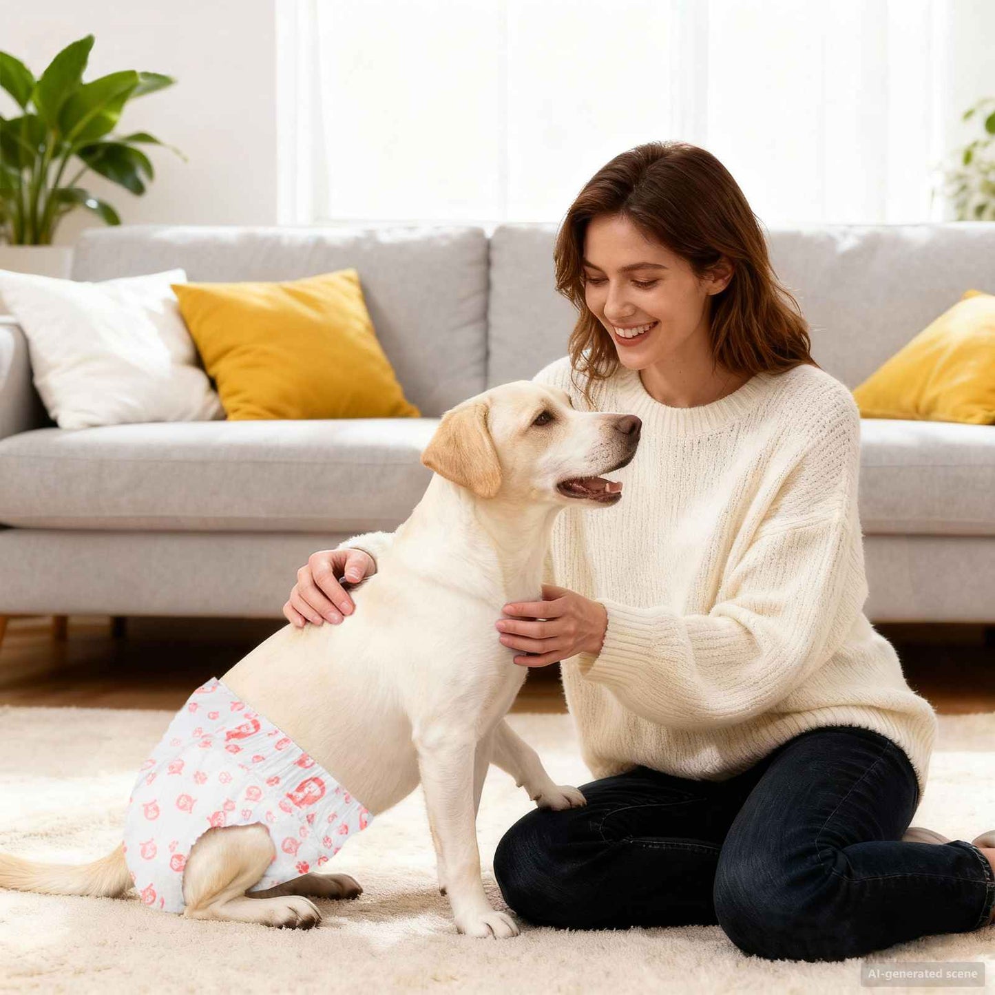Disposable Dog Diaper Female 30 pcs White L
