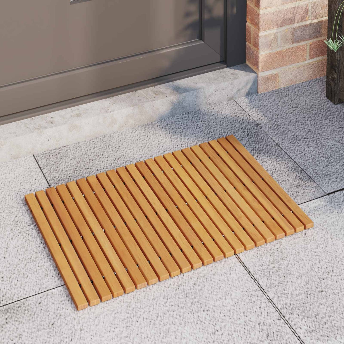 Bath Mat Brown 60 x 40 cm Solid Acacia Wood