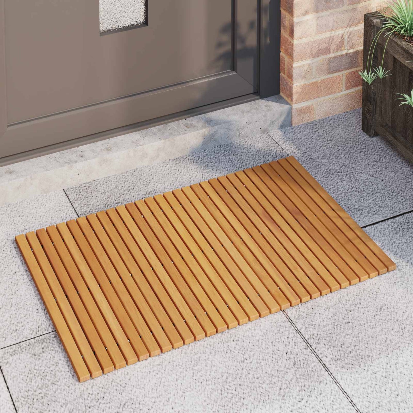 Bath Mat Folding Brown 80 x 50 cm Solid Acacia Wood