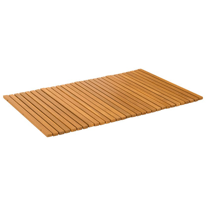 Bath Mat Folding Brown 80 x 50 cm Solid Acacia Wood