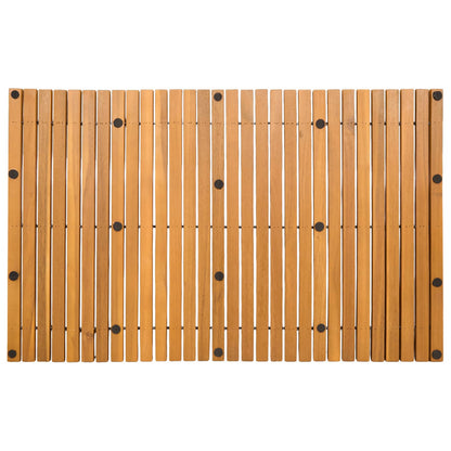 Bath Mat Folding Brown 80 x 50 cm Solid Acacia Wood