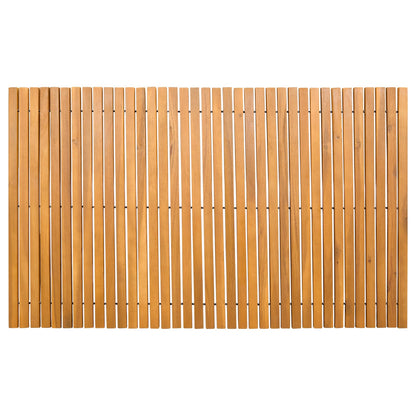 Bath Mat Folding Brown 100 x 60 cm Solid Acacia Wood