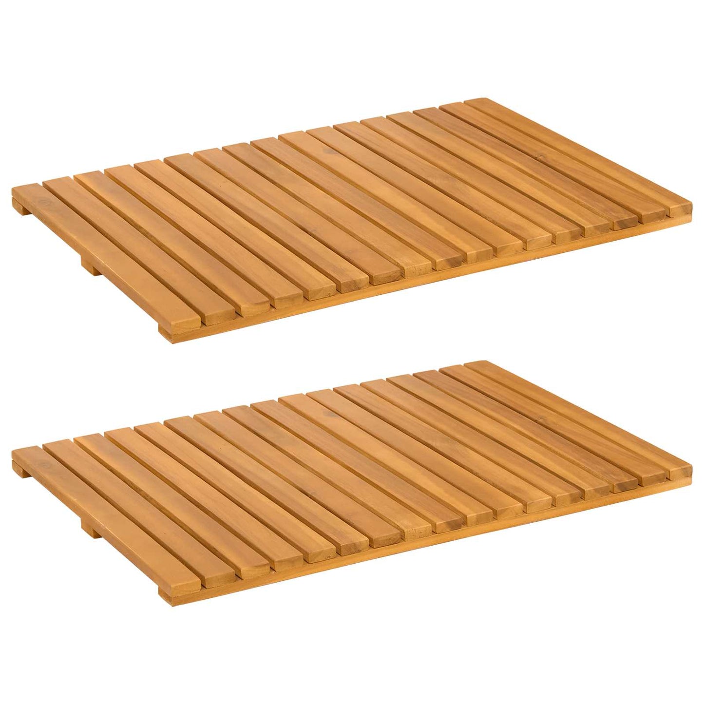 Bath Mat Plain Brown 60 x 40 cm Wood