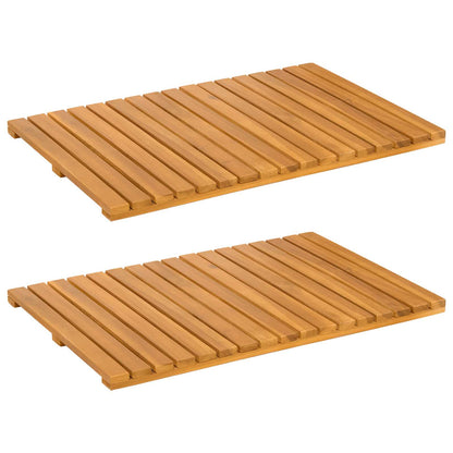 Bath Mat Plain Brown 60 x 40 cm Wood