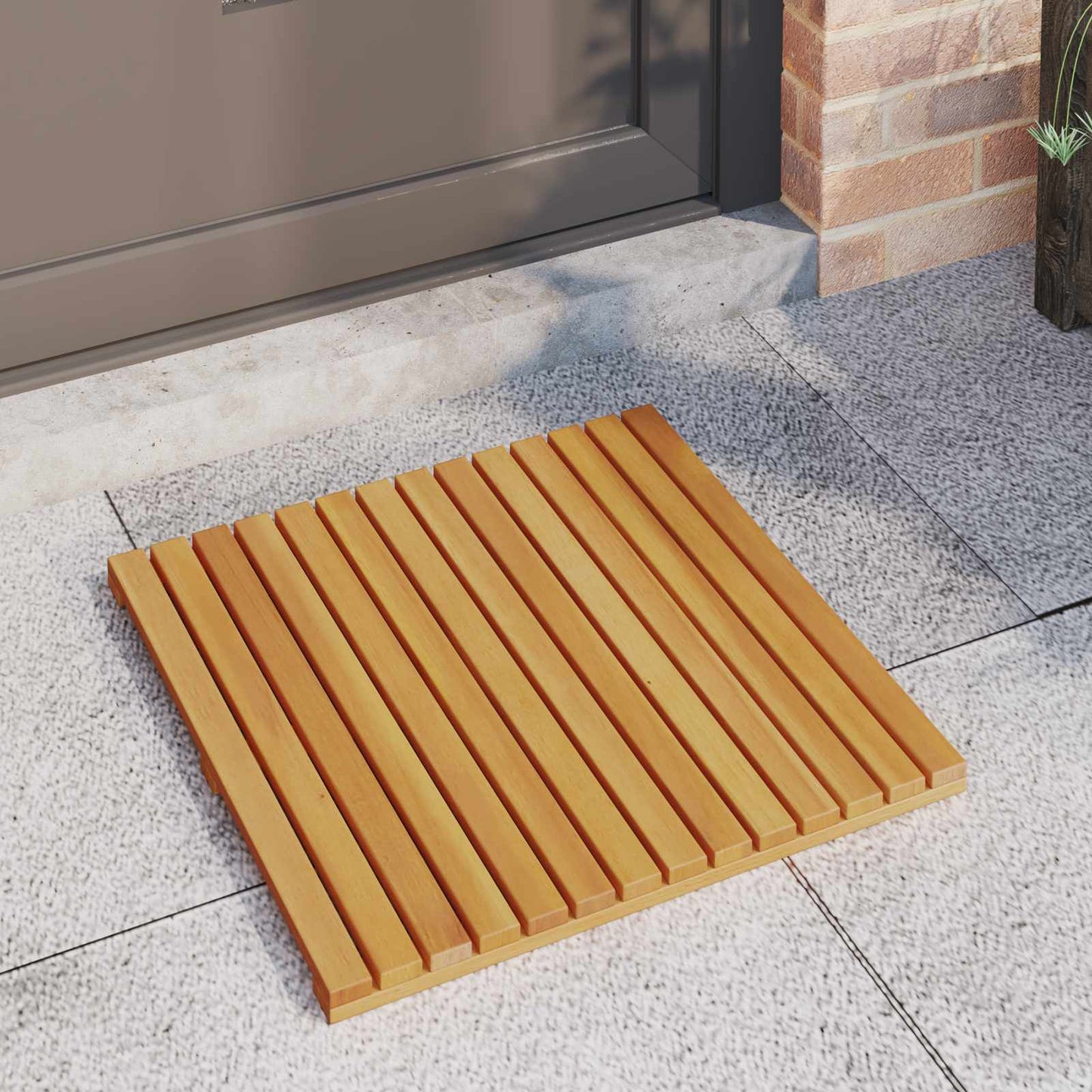 Bath Mat Plain Brown 50 x 50 cm Wood