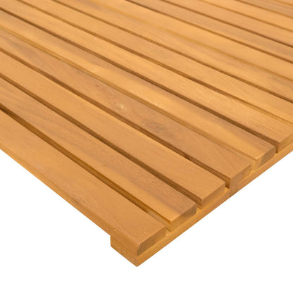 Bath Mat Plain Brown 100 x 55 cm Wood