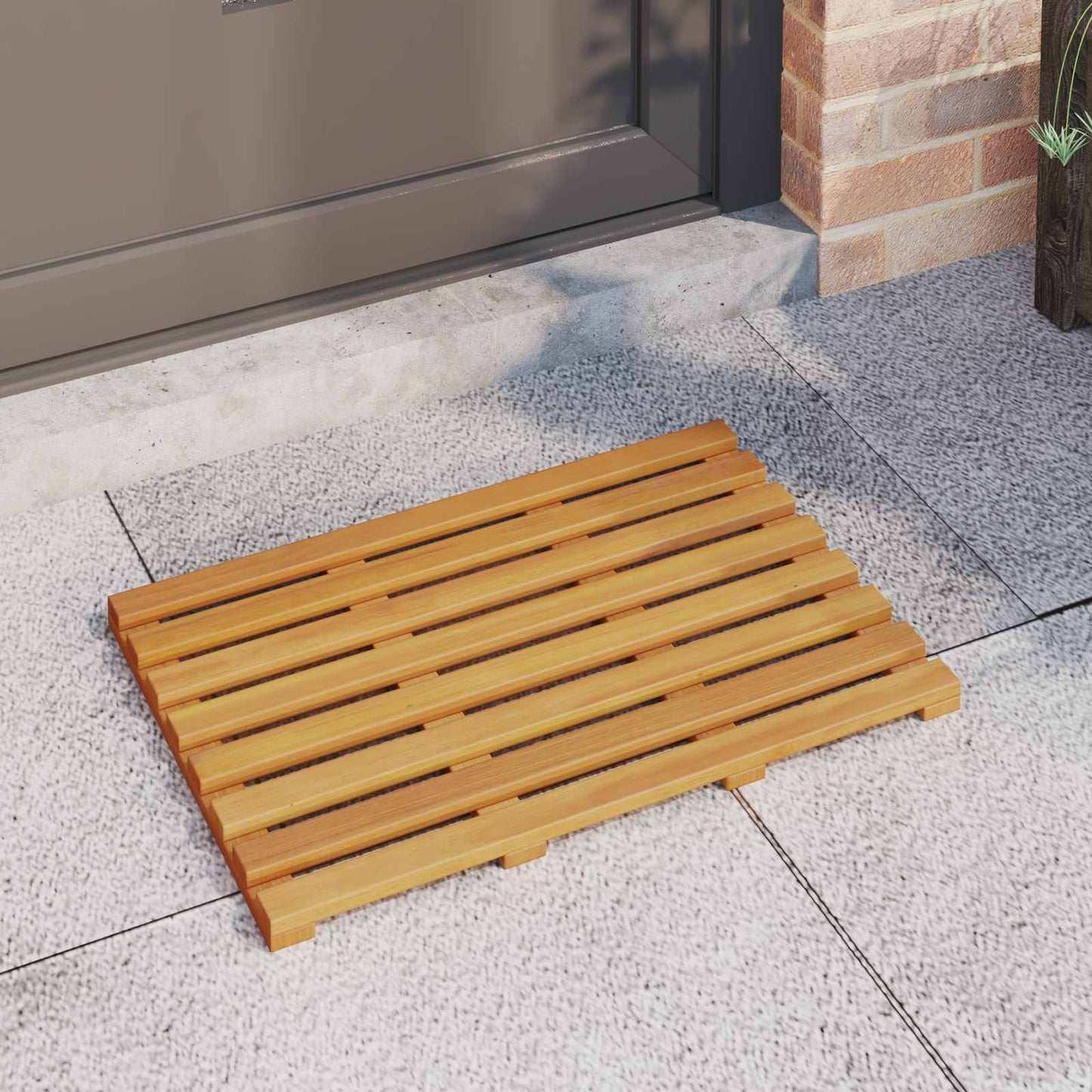 Bath Mat Plain Brown 56 x 37 x 2.5 cm Wood