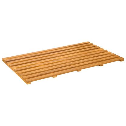 Bath Mat Plain Brown 80 x 48 x 2.5 cm Wood