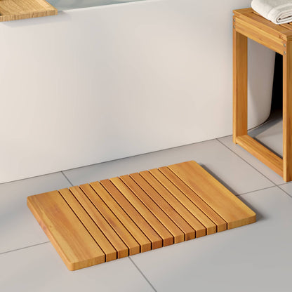 Bath Mat Plain Brown 59 x 40 cm Wood