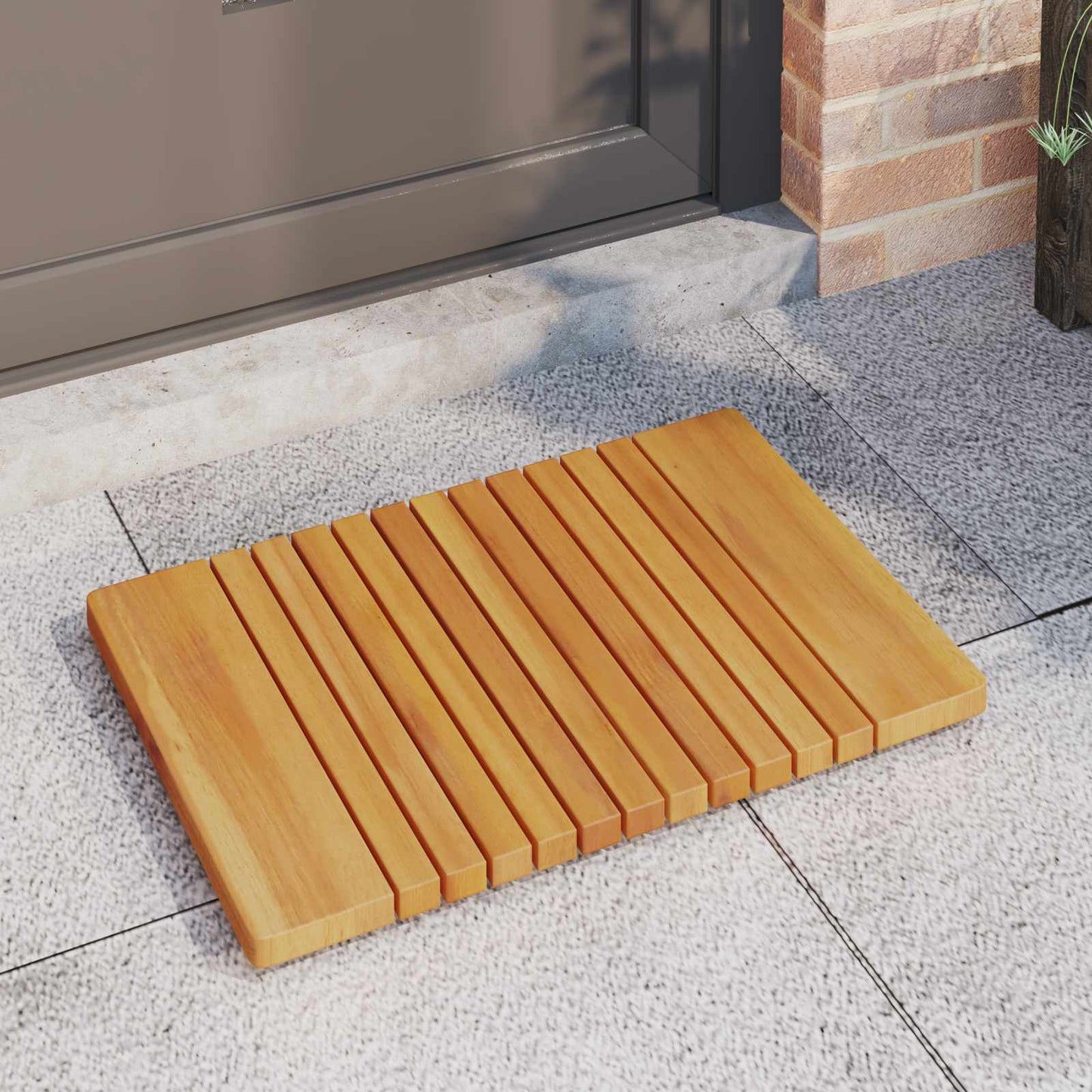 Bath Mat Plain Brown 59 x 40 cm Wood