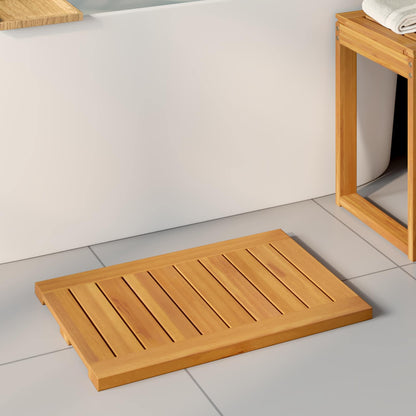 Bath Mat Plain Brown 60 x 40 cm Wood