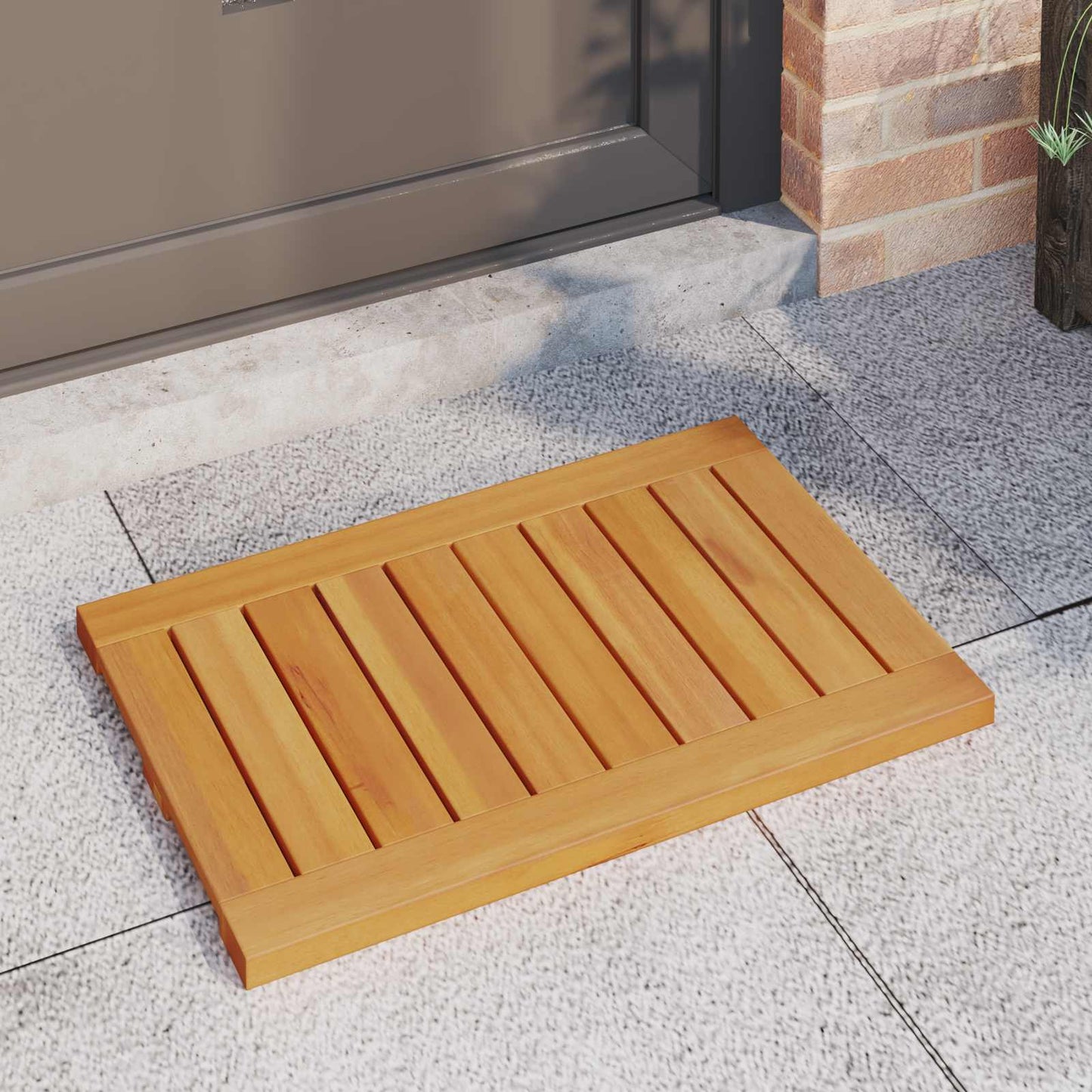 Bath Mat Plain Brown 60 x 40 cm Wood
